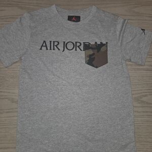 Jordan Kids Gray Tee with Camouflage Pocket